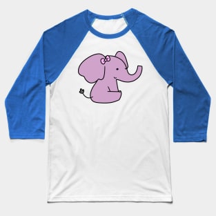 Pink Bow Purple Elephant Baseball T-Shirt